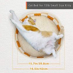 PrimePets Round Cat Beds for Indoor Cats, Reversible Cat Sleeping Cushion Mat for Puppy Kittens Dogs Rabbits, Anti Slip Waterproof Washable Foldable Pet Dog Bed for Small Breed Pets Anmials