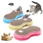 ocijf179 Cat Toy Pet Cat Kitten Track Ball Bell Disc Mouse Doll Spring Plate Interactive Toy - Blue