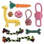 Puppy Rope Dog Toy, Non Squeaky Ball Chew Tug Toy Set for Small/Medium Breed Dog Playtime