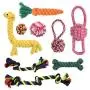 Puppy Rope Dog Toy, Non Squeaky Ball Chew Tug Toy Set for Small/Medium Breed Dog Playtime Puppy Rope Dog Toy, Non Squeaky Ball Chew Tug Toy Set for Small/Medium Breed Dog Playtime