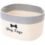 Morezi Cotton Rope Dog Toy Basket with Handle, Large Dog bin, pet Bed, pet Toy Box- Perfect for organizing pet Toys, Blankets, leashes