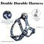 QQPETS Dog Harness Leash Set,Adjustable Vest Durable Heavy Duty Puppy Small Medium Large Dogs Perfect for Walking Running Training Bone Pattern