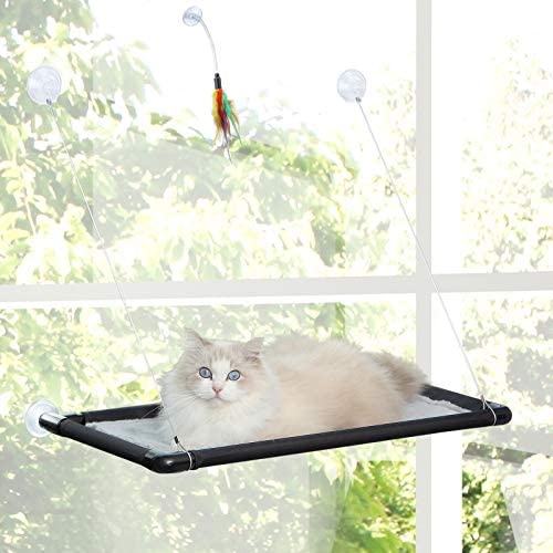 Ropipala Cat Hammock, Washable Cat Window Perch & Sleeping Pad, Cat beds Indoor Hammock for Pets, 360°Sunbath Window, Pet Resting Seat Safety Cat Shelves, Refer to The Installation Tutorial