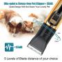 Dog Shaver Clippers Grooming Kit, Professional Electric Pet Clipper with LED Display 5-Speed Low Noise Rechargeable Cordless Pet Hair Trimmer for Small Medium Large Dogs & Cats