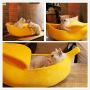 · Petgrow · Cute Banana Cat Bed House, Christmas Pet Bed Soft Warm Cat Cuddle Bed, Lovely Pet Supplies for Cats Kittens Rabbit Small Dogs Bed