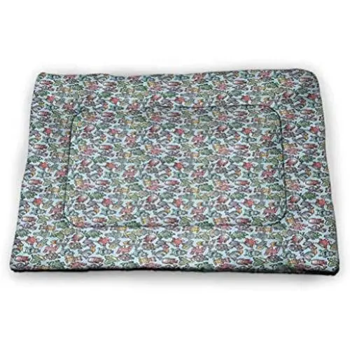 DayDayFun Ride The Wave Dog Mat Surfer Puppy with Sunglasses and Tropical Hibiscus Flowers Hawaiian Dog Print Pet Mats for Food and Water Multicolor DayDayFun Ride The Wave Dog Mat Surfer Puppy with Sunglasses and Tropical Hibiscus Flowers Hawaiian Dog Print Pet Mats for Food and Water Multicolor