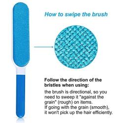 Teenway Pet Hair Remover Brush - Fur Remover & Lint Remover - Dog & Cat Hair Remover with Self-Cleaning Base - Efficient Double Sided Animal Hair Removal Tool for Clothes/Sofa/Woolen Blanket/Car Seats
