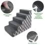 Best Pet Supplies USA Made Pet Steps/Stairs with CertiPUR-US Certified Foam for Dogs & Cats Gray Lattice Print, 5-Step (H: 22.5'') (ST255C-L)