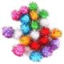 Jili Online Pack of 42 Colorful Glitter Pom Pom Balls Cat Kitten Play Toys forCrafts