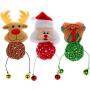 BoomBone 3 Pack Christmas Cat Ball Toy with Bell,Kitten Chase Toy