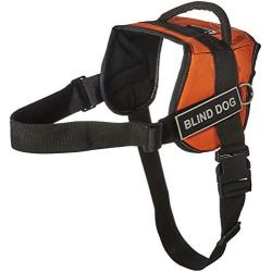 Dean & Tyler Fun Blind Dog X-Large Orange Harness with Reflective Trim
