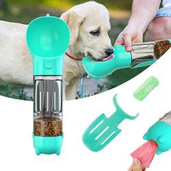 Dog Water Bottle Pet Drinking Feeder Portable Puppy Water Dispenser Multifunctional Pet Water Cup with Stool Shovel Garbage Bag Storage for Outdoor Walking Hiking Travelling Plastic 13 Oz