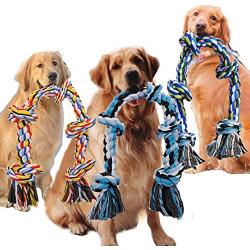 Rosycat 3 XL Large Dog Rope Toys Duable Chew Toy Largest Rope Kit on Amazon 1 Pack of 3 (3 Color Type)