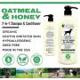 Pet Shampoo & Conditioner, Shed Free 2-in-1, Oatmeal and Honey, Organic, Hypoallergenic, Vegan, Natural Extract, for Healthy Skin & Coat, 32 Fl Oz, for Dry Itchy Skin, All Breeds, by Natural Wunderz