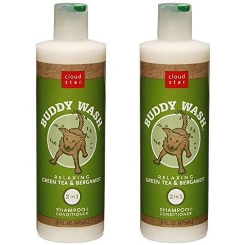 Cloud Star Buddy Wash Dog Shampoo and Conditioner, Relaxing Green Tea and Bergamot 16oz (2 Pack)