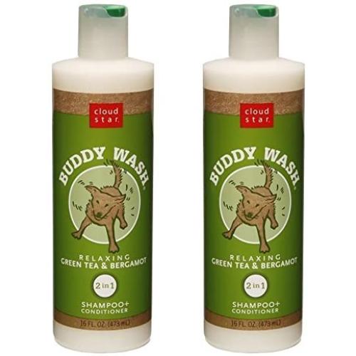 Cloud Star Buddy Wash Dog Shampoo and Conditioner, Relaxing Green Tea and Bergamot 16oz (2 Pack)