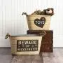 Primitives by Kathy Dog Treat Metal Bins, Set of 2, Toys & Beware of Wiggles