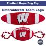 Pets First NCAA Wisconsin Badgers Football Dog Toy, Tough Quality Nylon Materials, Strong Pull Ropes, Inner Squeaker, Collegiate Team Color
