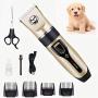 Rainlin Pet Hair Cutting Kit, Low Noise Rechargeable Grooming Hairdressers Tool, Pet Hair Trimmer with Replaceable Ceramic Head