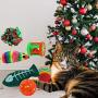 Kole Christmas Cat Stocking, 6 Assorted Toys