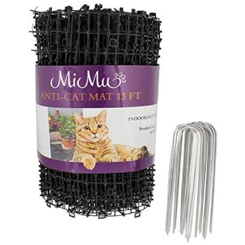 MiMu Dog & Cat Deterrent Mat Outdoor & Indoor Cat Scat Spike Mat Cat Repellent Spikes - Continuous Roll in Black