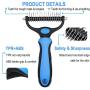 EKAKER Pet Grooming Tool - 2 Sided Undercoat Rake for Dogs and Cats - Safe Shedding and Dematting Comb, Deshedding and Grooming Brush for Mats, Tangles and Knots Removing - No More Nasty Shedding Hair