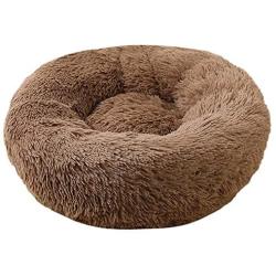 Blusea Donut Cuddler Pet Bed, Self Warming Cat Bed, Ultra-Soft Dog Calming Cushion Kennels, Washable Round Plush Sofa Bed for Cats Dogs Kittens Puppies Indoor, Diameter 15.7- 39.4