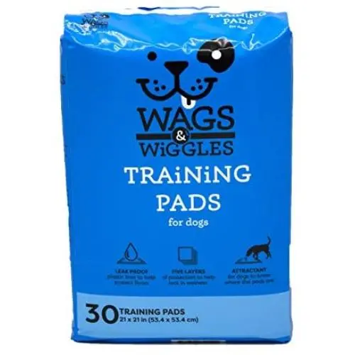 Wags & Wiggles Training Pads For Dogs, 30 Count | Puppy Pee Pads For Dogs | Dog and Puppy Supplies (FF9572)