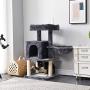 IBUYKE Cat Tree Tower Condo Cat Play Furniture 36.2'' with Sisal Scratching Posts and Board, Perches, Cat House, Dangling Balls, for Pet Cat Kitten, Light Gray Smoky Gray, UCT007