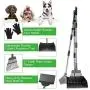 MOICO Dog Pooper Scooper, Extra Large Adjustable Long Handle Pooper Scooper for Large Dogs, Metal Tray, Rake and Spade Poop Scooper Set for Pet Poop Waste Removal