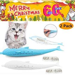 ALLhave Catnip Toys Simulation Fish Shape, Fish Flop Cat Toy, Pet Cat Fish Shape Toothbrush with Catnip Doll Interactive Pets Pillow Chew Supplies for Cat