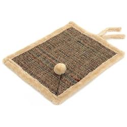 Natural Sisal Cat Scratcher Mat Anti Scratch Pad Reverse Side Soft Plush Pet Bed 17''x13''