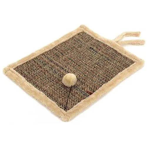 Natural Sisal Cat Scratcher Mat Anti Scratch Pad Reverse Side Soft Plush Pet Bed 17''x13'' Natural Sisal Cat Scratcher Mat Anti Scratch Pad Reverse Side Soft Plush Pet Bed 17''x13''