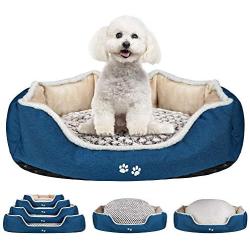 KROSER Deluxe 25.5''/33''/41''/48'' Dog Bed with Reversible Pillow (Warm and Cool), Super Soft Sleeping Pet Bed, Machine Washable & Removable Covers, Non-slip Waterproof Bottom Sofa Bed for Dogs 25-110LBS