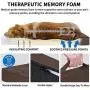 Senmipy Orthopedic Memory Foam Dog Bed for Large Dogs, 2-Layer Thick Waterproof Extra Large Jumbo Dog Bed, Washable Pet Beds Mattress with Removable Cover (Extra Large, Brown)