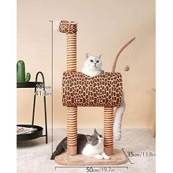 Morimoe Cat Tower with Tunnel and Ball,Scratching Post,Kitten Playground,Cool Furniture Decor