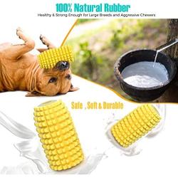 Tough Dog Toothbrush Chew Toys for Aggressive Chewers , Durable Corn Dog Rope Toy, Puppy Teething Indestructible Toys with Food Grade Rubber for Small Medium Dogs