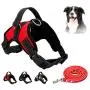 Dog Harness No Pull Pet Harness 3M Reflective Adjustable Outdoor Pet Vest for Dogs, Pet Harness for Small Medium Large Dogs With Dog Rope