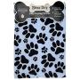 Bone Dry Dog Microfiber Drying Towel Blue w/Dark Blue Paw Prints