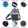 TOPSOSO Dog Treat Pouch Bag with Poop Bag Holder, Collapsible Feeder Bowl, Poop Bag Waterproof Shoulder Waist Strap Dog Food Backpack Toys Bag, Easily Carrying Dog Toys, Food (Gray)