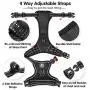 PoyPet No Pull Dog Harness, [Release on Neck] Reflective Adjustable No Choke Pet Vest with Front & Back 2 Leash Attachments, Soft Control Training Handle for Small Medium Large Dogs