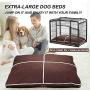 AIFY Dog Pillow Bed for Medium and Large Dogs, Large Dog Beds with Removable Cover, 43.5×35.5‘’, Dog Crate Mat Bed, Dog Bed Reversible & Washable, Warm Sherpa &Super Soft for Kennels, Cars, Brown