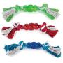 Grriggles Rope N Rubber Hard Bones Dog Toy 10'' Long Durable Tough Tugging Chew Dogs Toys