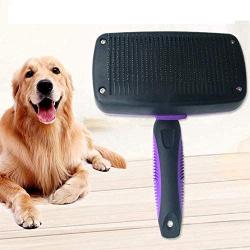 Lenlang Dog Grooming Brush, Self Cleaning Slicker Brush for Dogs Cats, Pet Hair Remover Brush & Puppy Shedding Grooming Tool