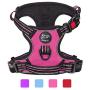 Launch Pet Dog Harness Adjustable No-Pull Soft Gentle Reflective Vest with Front & Back 2 Leash Attachments & Easy Walk Control Handle for Small Medium Large Dogs (M, Pink)