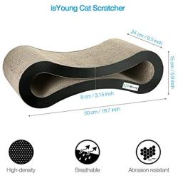 isYoung Cat Scratcher Lounge Corrugated Cat Scratcher Cardboard Protector for Furniture Couch Floor Eco-Friendly Toy - Keep Cats Fun Healthy