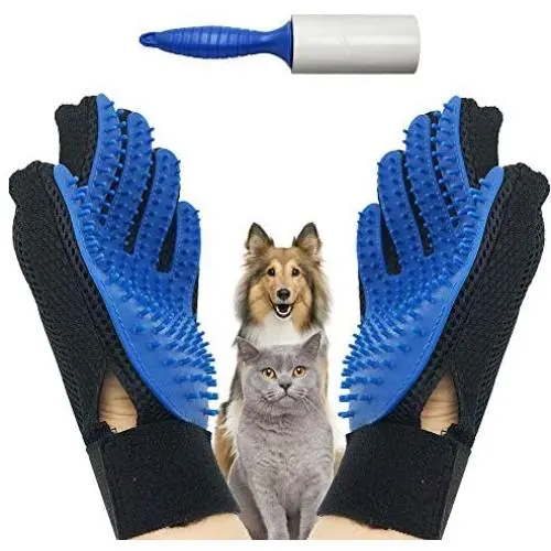EJG New Version 1 Pair Pet Grooming Gloves with Hair Removal Brush, Deshedding Gloves to Brush and Remove Pet Hair, Dematter Deshedder for Dog, Cat, Horse with Long & Short Fur EJG New Version 1 Pair Pet Grooming Gloves with Hair Removal Brush, Deshedding Gloves to Brush and Remove Pet Hair, Dematter Deshedder for Dog, Cat, Horse with Long & Short Fur