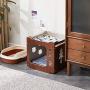 FVANF Wooden Cat House, Cat Condo with Hammock, Stackable, Cat Cube Room, Splicing Cat Climbing Combination, Cute Pet Cat Bed with Soft Cushions