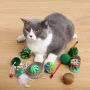 Cute Paws Christmas Cat Toy Stocking Gifts Set,Cat Kitten Interactive Toy, Cat Catnip Toys for Indoor with Ball, Mouse, Bell, Catnip Toys, Crinkle Balls