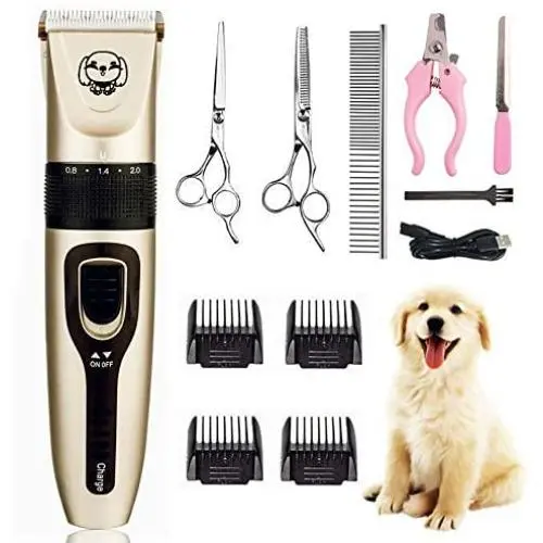 WIVIC Dog Clippers, Low Noise Dogs Grooming Clippers USB Rechargeable Pet Grooming Tool Professional Dog Hair Trimmer with Comb Guides Scissors Nail Kits for Dogs Cats & Other WIVIC Dog Clippers, Low Noise Dogs Grooming Clippers USB Rechargeable Pet Grooming Tool Professional Dog Hair Trimmer with Comb Guides Scissors Nail Kits for Dogs Cats & Other